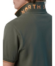NORTH SAILS COLLAR STRIPED Short-sleeved cotton polo dusty olive - Polo shirt - 4