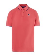 NORTH SAILS COLLAR STRIPED Short-sleeved cotton polo calypso coral - Polo shirt - 3