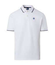 NORTH SAILS COLLAR STRIPED Short-sleeved cotton polo white - Polo shirt - 3