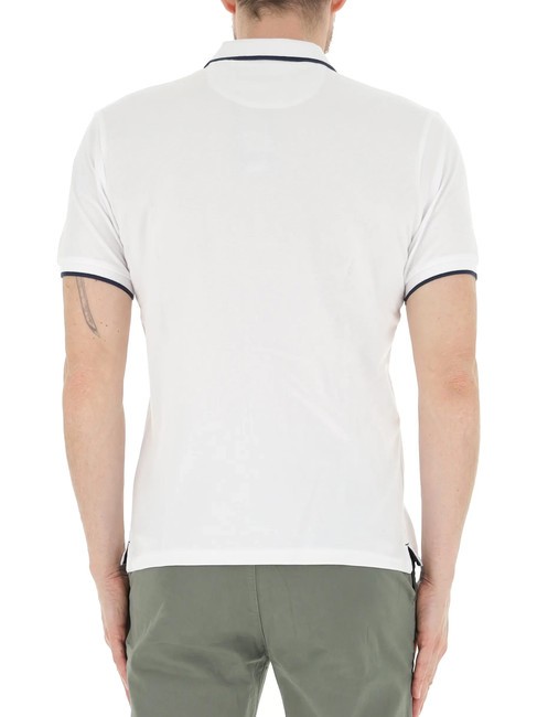 COLLAR STRIPED Short-sleeved cotton polo white - Polo shirt
