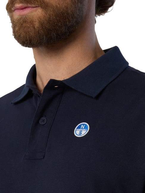BASIC Short-sleeved cotton polo navy blue - Polo shirt