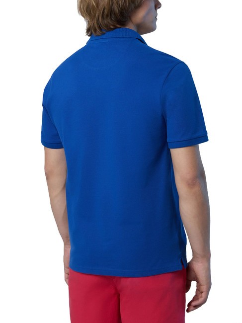 BASIC Short-sleeved cotton polo ocean blue - Polo shirt