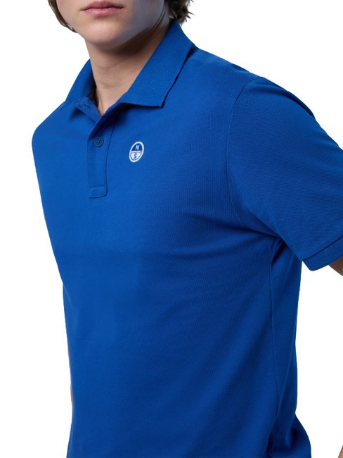 BASIC Short-sleeved cotton polo ocean blue - Polo shirt