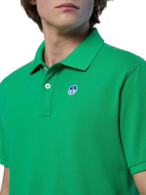 BASIC Short-sleeved cotton polo green bee - Polo shirt