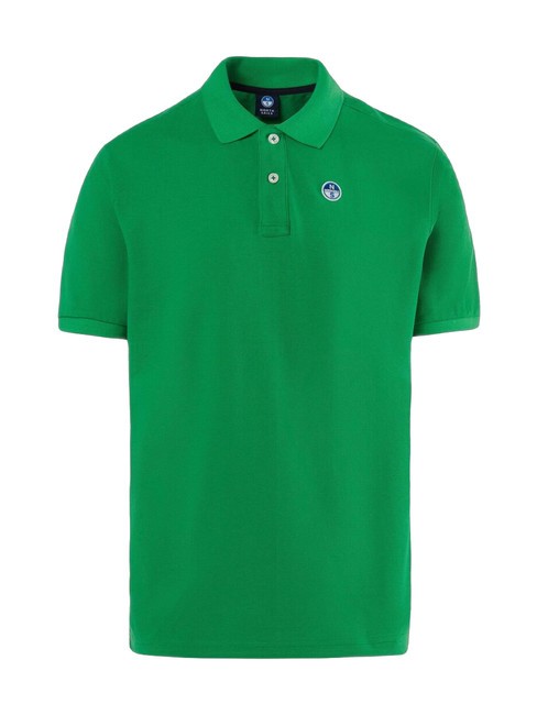 BASIC Short-sleeved cotton polo green bee - Polo shirt