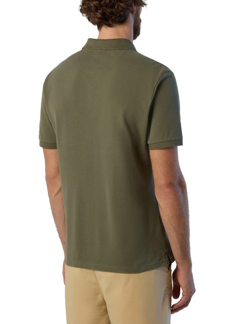 BASIC Short-sleeved cotton polo dusty olive - Polo shirt