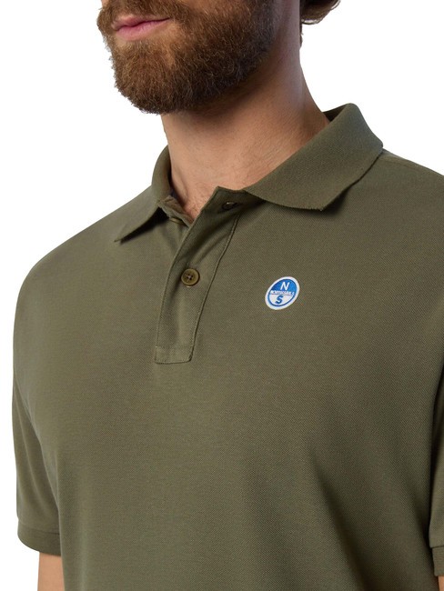 BASIC Short-sleeved cotton polo dusty olive - Polo shirt