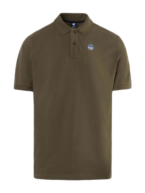 BASIC Short-sleeved cotton polo dusty olive - Polo shirt