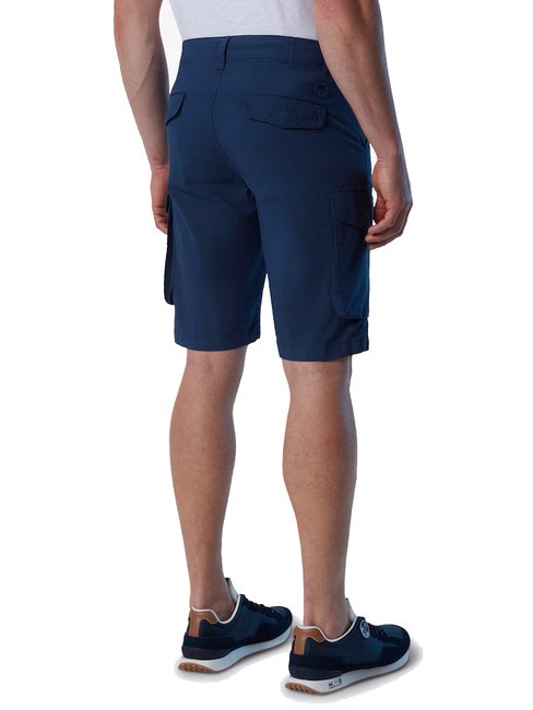 AMERICA Regular fit cotton cargo Bermuda shorts dark denim - Trousers