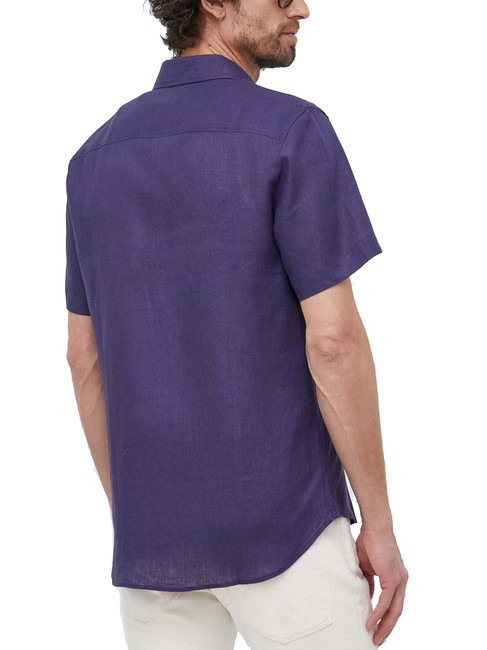 N|S Short-sleeved linen shirt navy blue - Men's Shirts