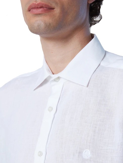 N|S Short-sleeved linen shirt white - Men's Shirts