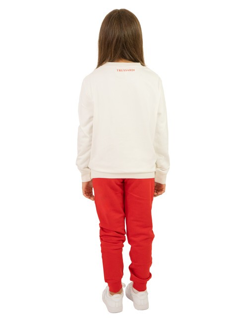 STRAUB KIDS Sweatshirt and trousers tracksuit off white/red - Children's tracksuits