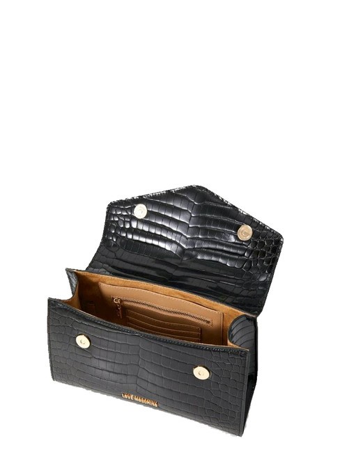 SHINY CROCO Handbag, with shoulder strap Black - Women’s Bags