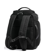 PIQUADRO BRIEF 2 Leather and fabric duffel backpack Black - Laptop backpacks - 2
