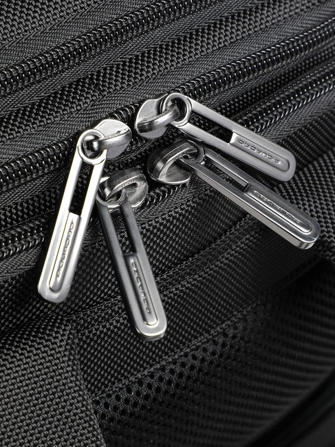 BRIEF 2 Leather and fabric duffel backpack Black - Laptop backpacks