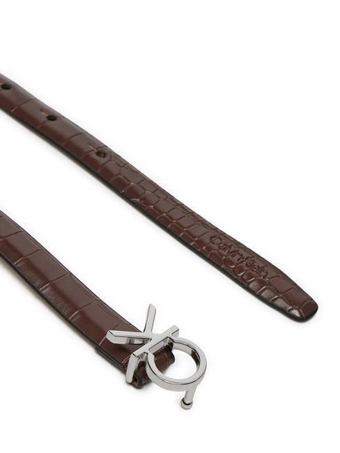 DAILY Leather belt chocolate lab croco - Belts