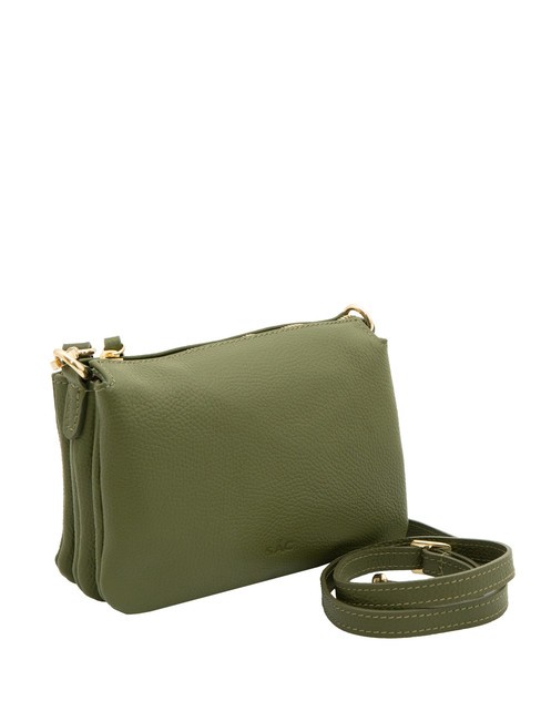 SIMONA Tris dollar leather shoulder bag olive - Women&rsquo;s Bags