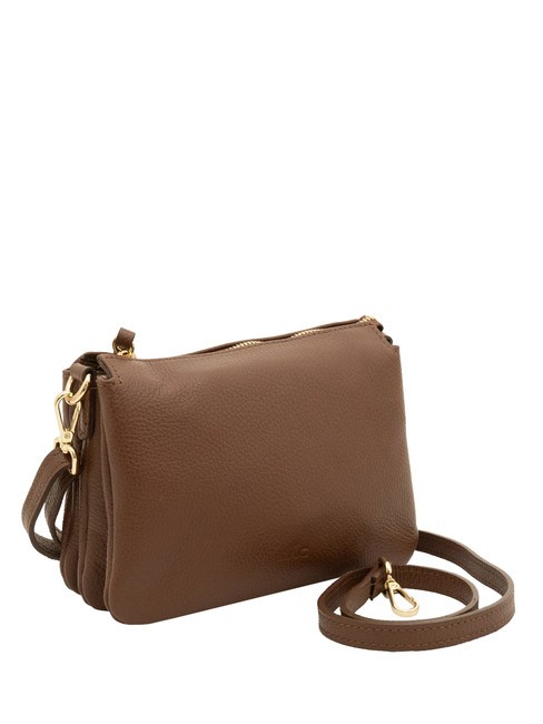 SIMONA Tris dollar leather shoulder bag burned - Women&rsquo;s Bags