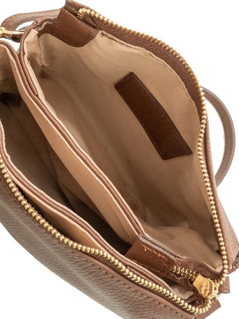 SIMONA Tris dollar leather shoulder bag burned - Women&rsquo;s Bags