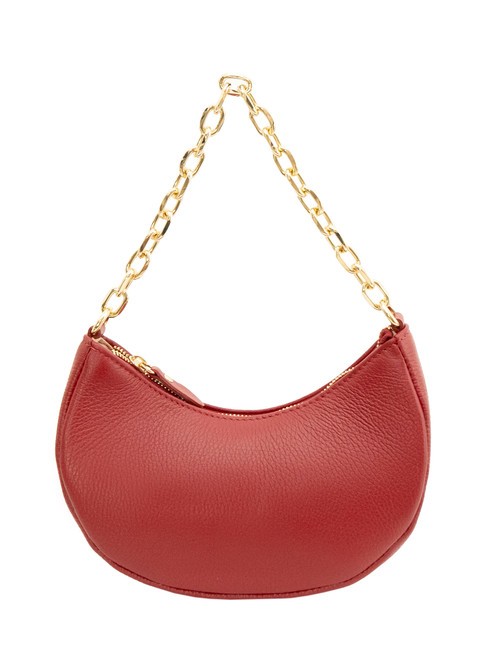 GIUDITTA Leather hobo bag with chain red - Women’s Bags