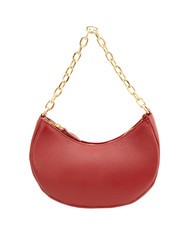 LESAC GIUDITTA Leather hobo bag with chain red - Women’s Bags - 3