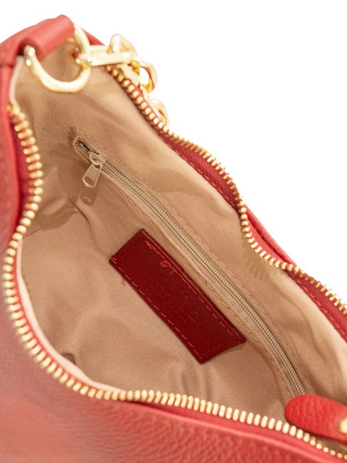 GIUDITTA Leather hobo bag with chain red - Women’s Bags
