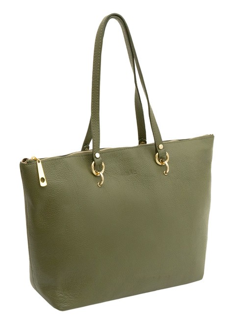 VIOLA  Leather shopping bag olive - Women’s Bags