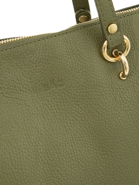 VIOLA  Leather shopping bag olive - Women’s Bags