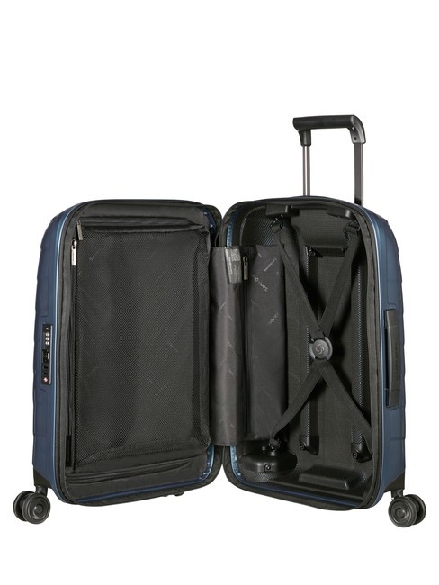 ATTRIX Expandable slim cabin trolley steel blue - Hand luggage