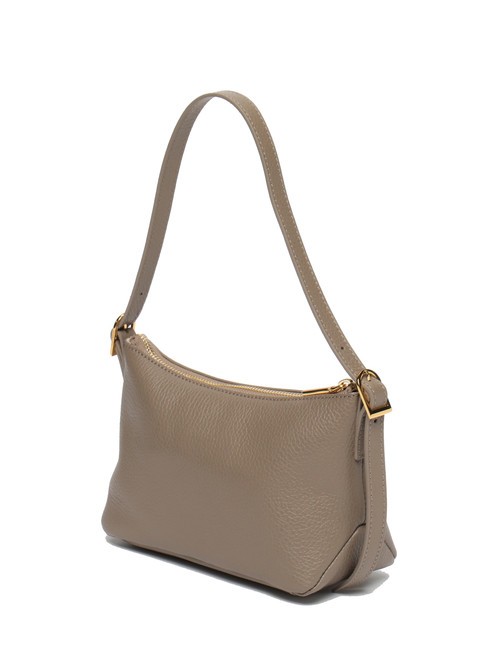 CHERRY Small leather shoulder bag warm taupe - Women’s Bags
