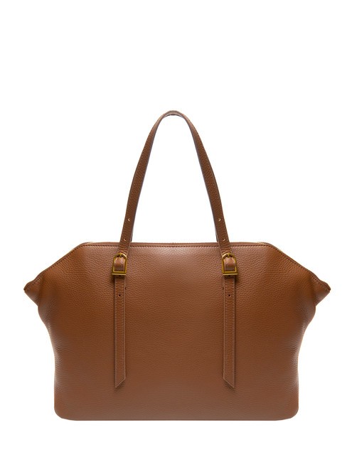 CHERRY Hammered leather shoulder shopping bag BRULE - Women&rsquo;s Bags