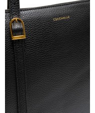 COCCINELLE CHERRY Hammered leather shoulder shopping bag Black - Women&rsquo;s Bags - 4