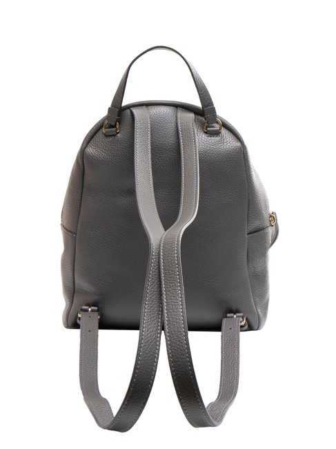 JEN Round leather backpack with pocket slate - Women’s Bags