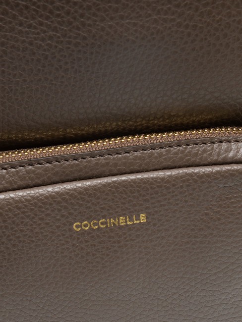 JEN Round leather backpack with pocket ebony - Women’s Bags