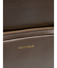 COCCINELLE JEN Round leather backpack with pocket ebony - Women’s Bags - 5