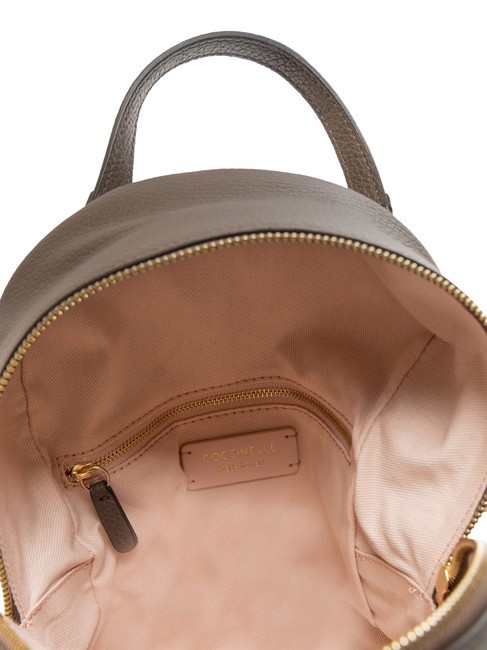 JEN Round leather backpack with pocket ebony - Women’s Bags