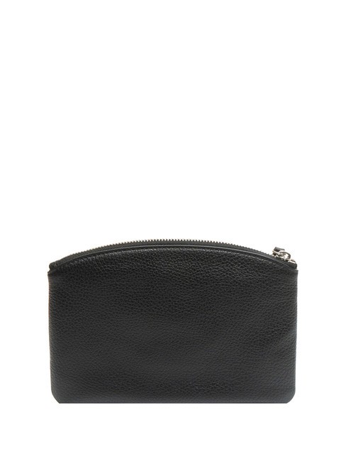 ROUNDED ENVELOPE Leather clutch with cuff Black - Women&rsquo;s Bags