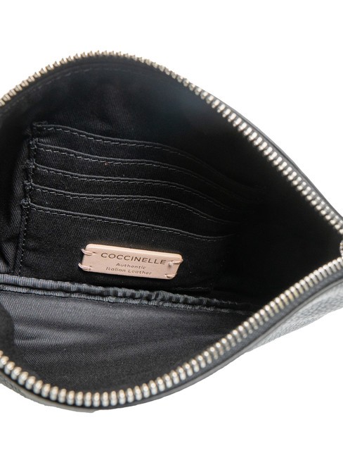 ROUNDED ENVELOPE Leather clutch with cuff Black - Women&rsquo;s Bags