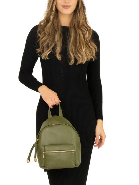 VANESSA Dollar leather backpack olive - Women’s Bags
