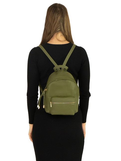 VANESSA Dollar leather backpack olive - Women’s Bags