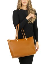 LESAC VIOLA  Leather shopping bag dark leather - Women’s Bags - 5