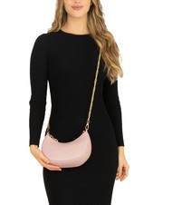 LESAC GIUDITTA Leather hobo bag with chain millennial pink - Women&rsquo;s Bags - 5