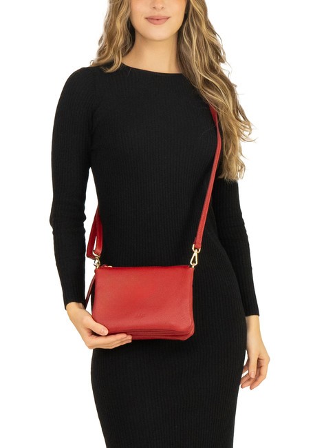SIMONA Tris dollar leather shoulder bag red - Women&rsquo;s Bags