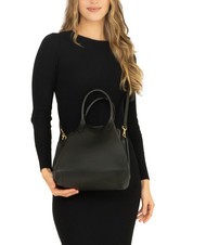 LESAC ALICE Leather handbag with shoulder strap black - Women’s Bags - 4