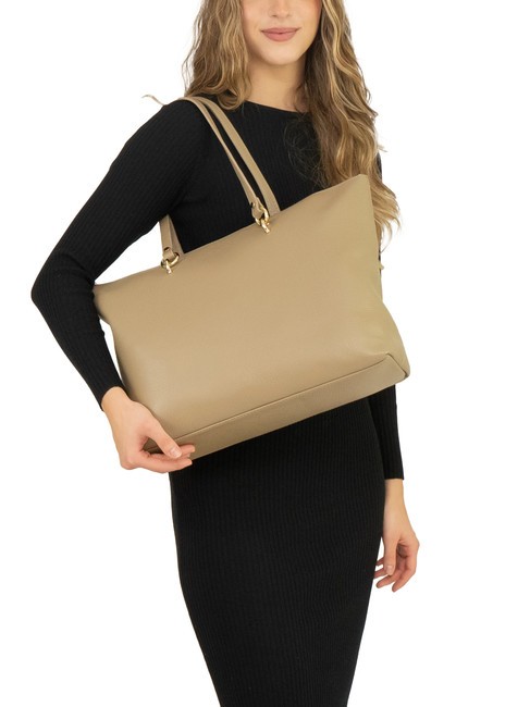 VIOLA  Leather shopping bag light taupe - Women’s Bags