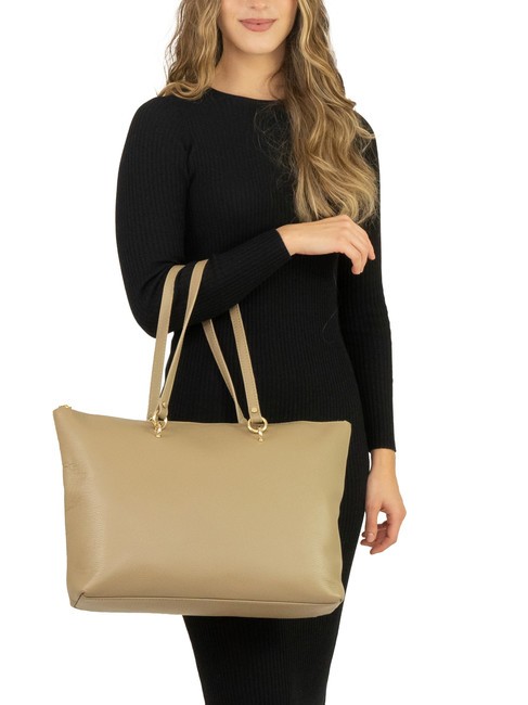 VIOLA  Leather shopping bag light taupe - Women’s Bags