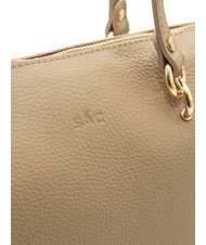 LESAC VIOLA  Leather shopping bag light taupe - Women’s Bags - 7