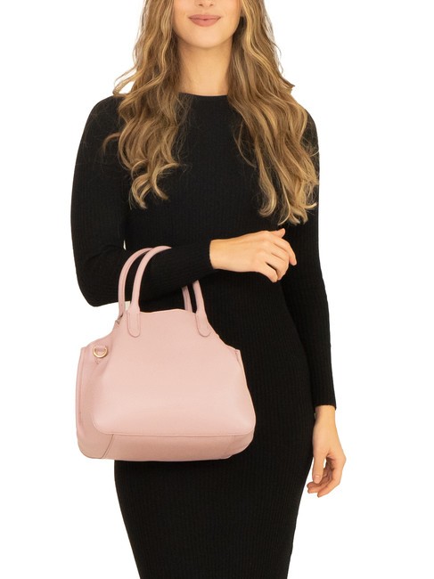 ALICE Leather handbag with shoulder strap millennial pink - Women’s Bags