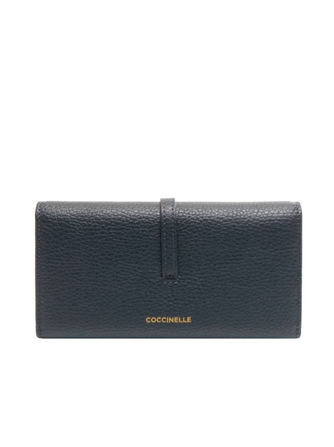 CHERRY Large leather wallet, 12cc midnight blue - Women’s Wallets