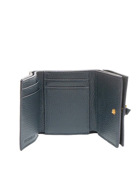 CHERRY Small leather wallet, 4cc midnight blue - Women’s Wallets